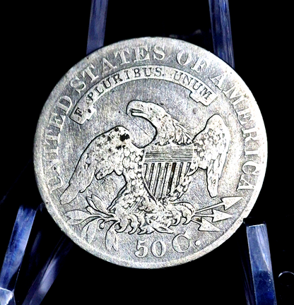 1829 Capped Bust Silver Half Dollar Full Liberty & Motto G-VG Large Letters 50C