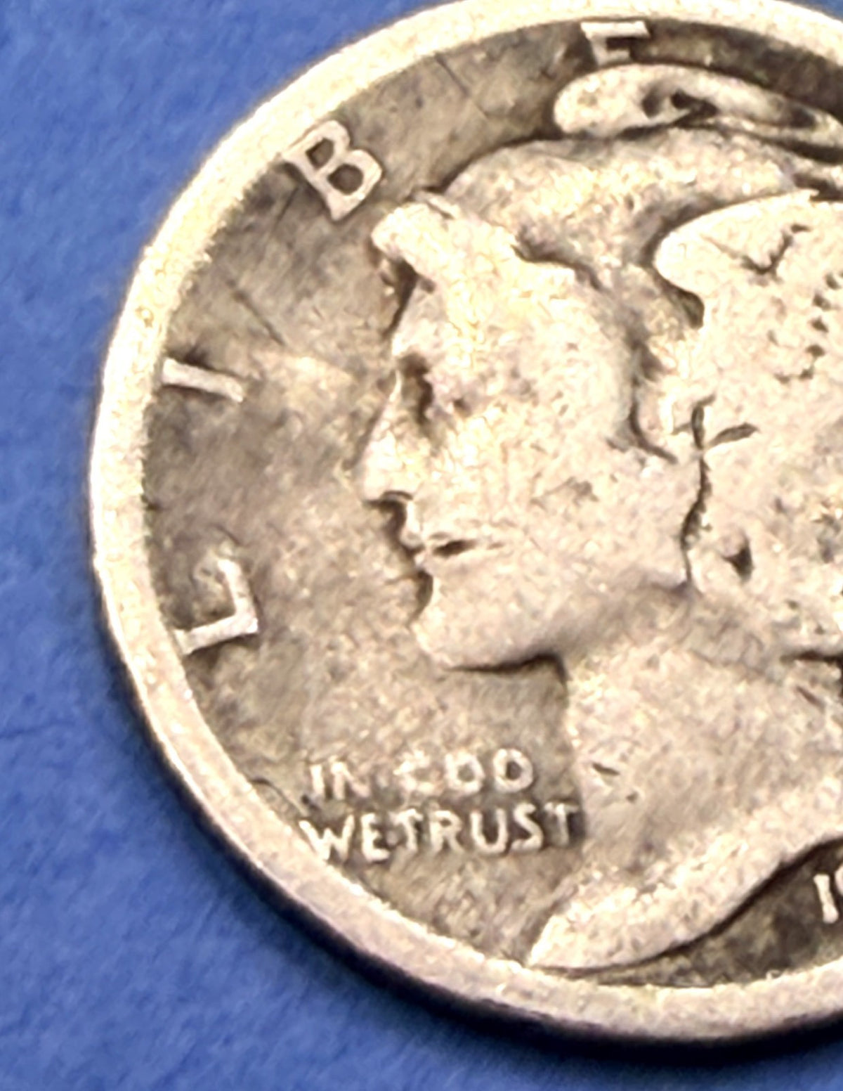 1925-S Mercury Dime 10C Better Date San Francisco 90% Silver F Fine Full Rims