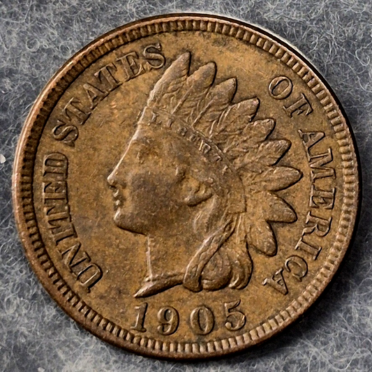 1905 Indian Head Cent Penny 1C XF-AU Features 4 Diamonds Bronze