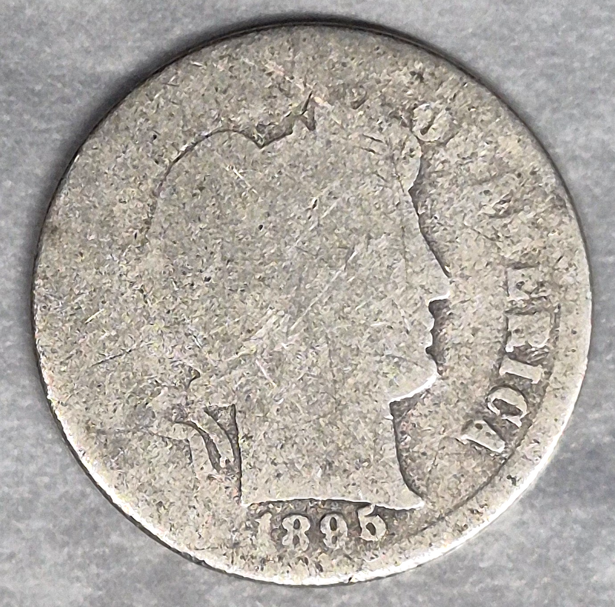 1895 Barber Liberty Head Dime 10C 90% Silver Scarce Low Mintage Year Fair-AG