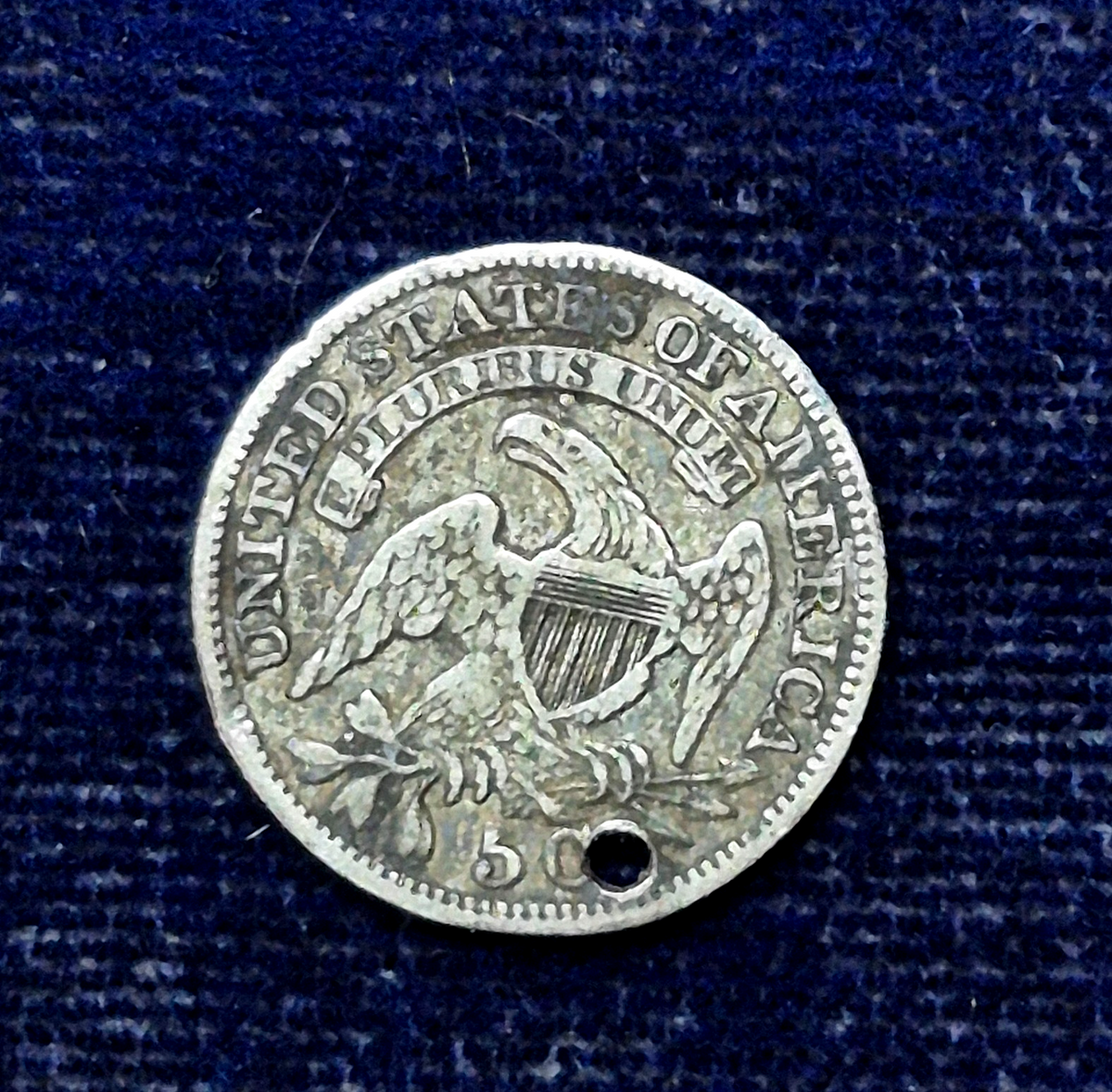 1830 Capped Bust Half Dime .8924 Silver, VF+ Features -Holed -US Early R- 4.5