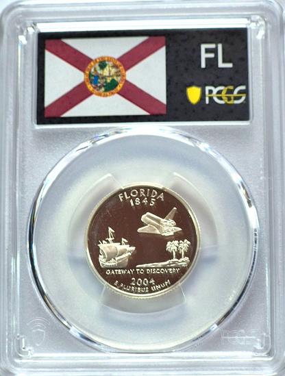 2004 S State Quarter Set 90% Silver PCGS High Graded PR69DCAM (FL/MI/TX/IA/WI)