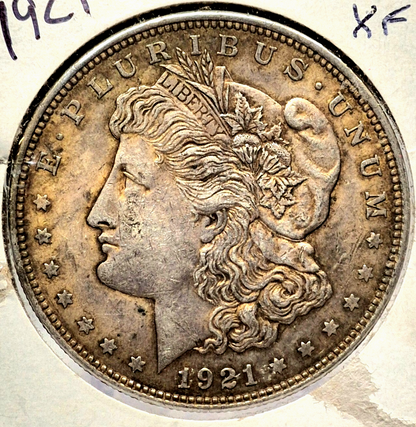 1921 Morgan $1 Dollar 90% Silver Crisp AU+ Features, Handsomely Toned