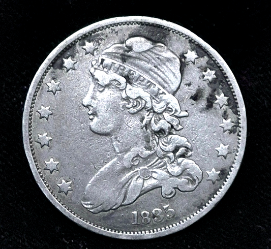 1835 Capped Bust Quarter 90 % Silver Type 2 Motto Removed, Strong XF Features