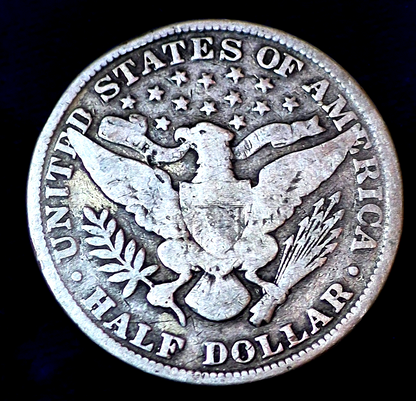 1898 Barber Silver Half Dollar 90% Silver Strong Classic VG Features US Coin 50C
