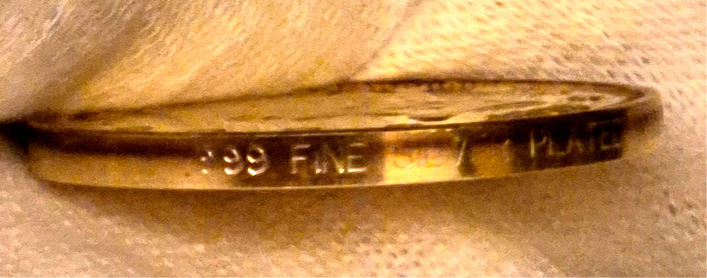 13.21 Grams of .999 SILVER with 18K Gold Plating Shipped in a Capsule