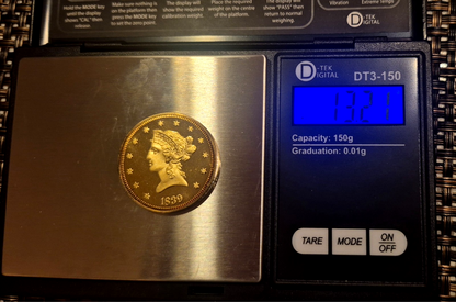 13.21 Grams of .999 SILVER with 18K Gold Plating Shipped in a Capsule