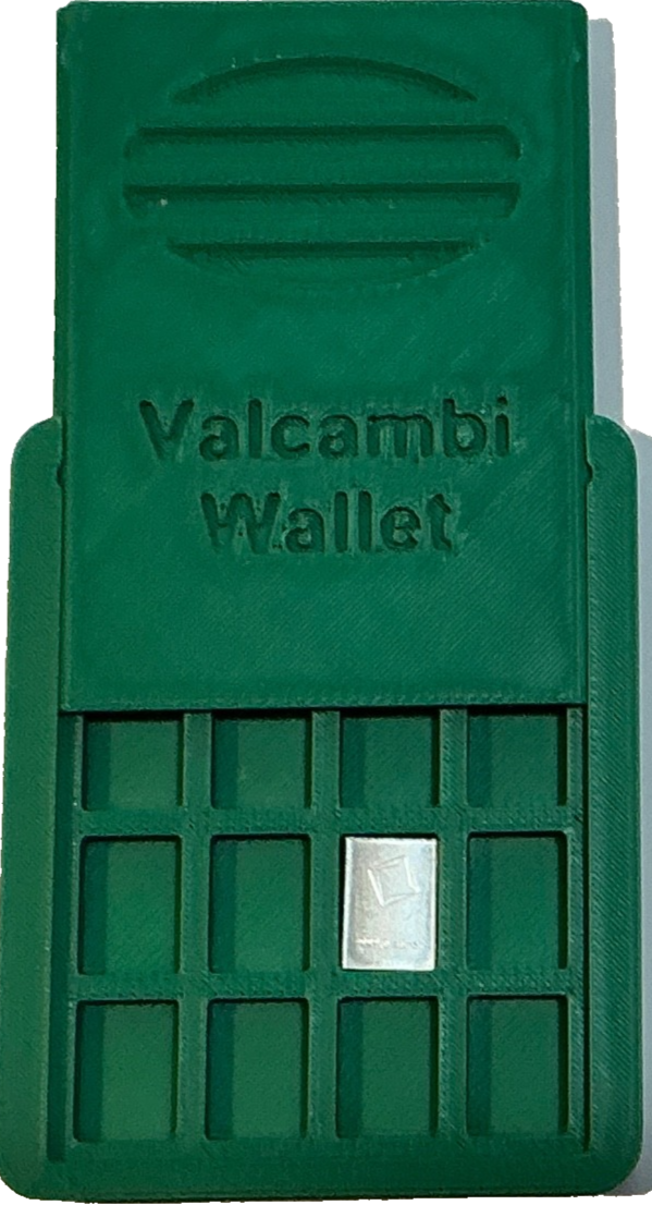 Green Valcambi Wallet Holds 32 SILVER Bars Slide Top INCLUDES 1 Gram Starter Bar