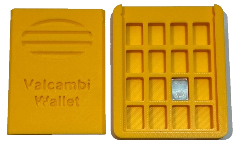 Yellow Valcambi Wallet Holds 32 SILVER Bars Slide Top INCLUDES 1 Gram  Bar