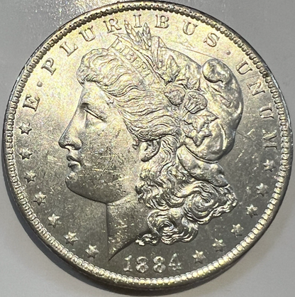 1884 O Morgan 90% Silver $1 Dollar Bright White Super Shiny Early Date Coin