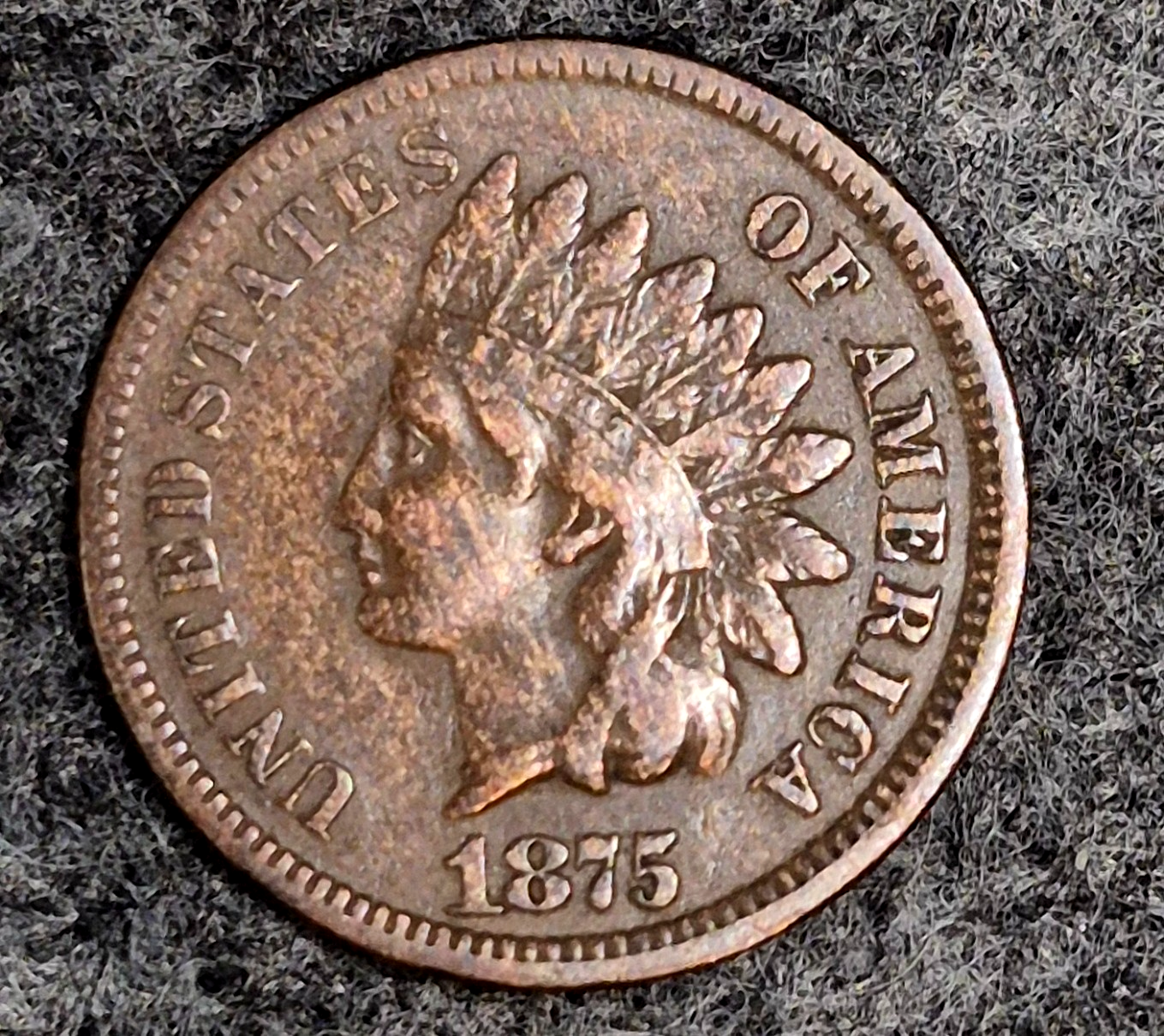 1875 Indian Head Cent Penny VF+ Features Full Liberty, Receive Coin Pictured 1C