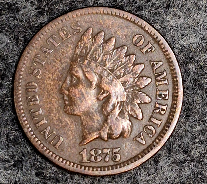 1875 Indian Head Cent Penny VF+ Features Full Liberty, Receive Coin Pictured 1C