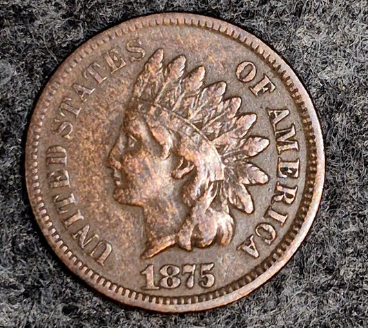 1875 Indian Head Cent Penny VF+ Features Full Liberty, Receive Coin Pictured 1C