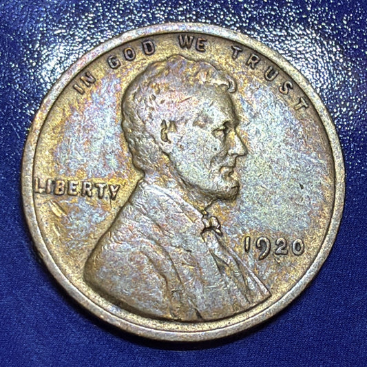 1920 Lincoln Wheat Cent 1C BU Uncirculated Toned US Coin Philadelphia