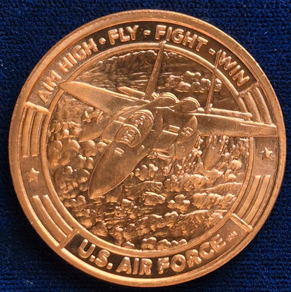 .999 1 Oz Fine Copper Air Force Guy Harvey Design Commemorative Coin F-15 Jet