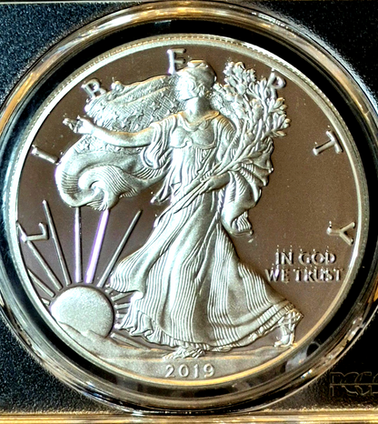 2019-S Silver Eagle PCGS PR70DCAM FDOI Gary Whitley Auto POP 130 1oz .999 SILVER