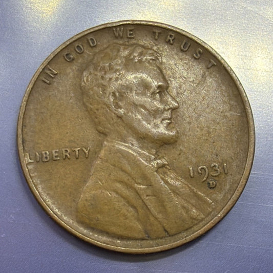 1931-D Lincoln Wheat Cent 1C XF Extremely Fine US Coin Denver