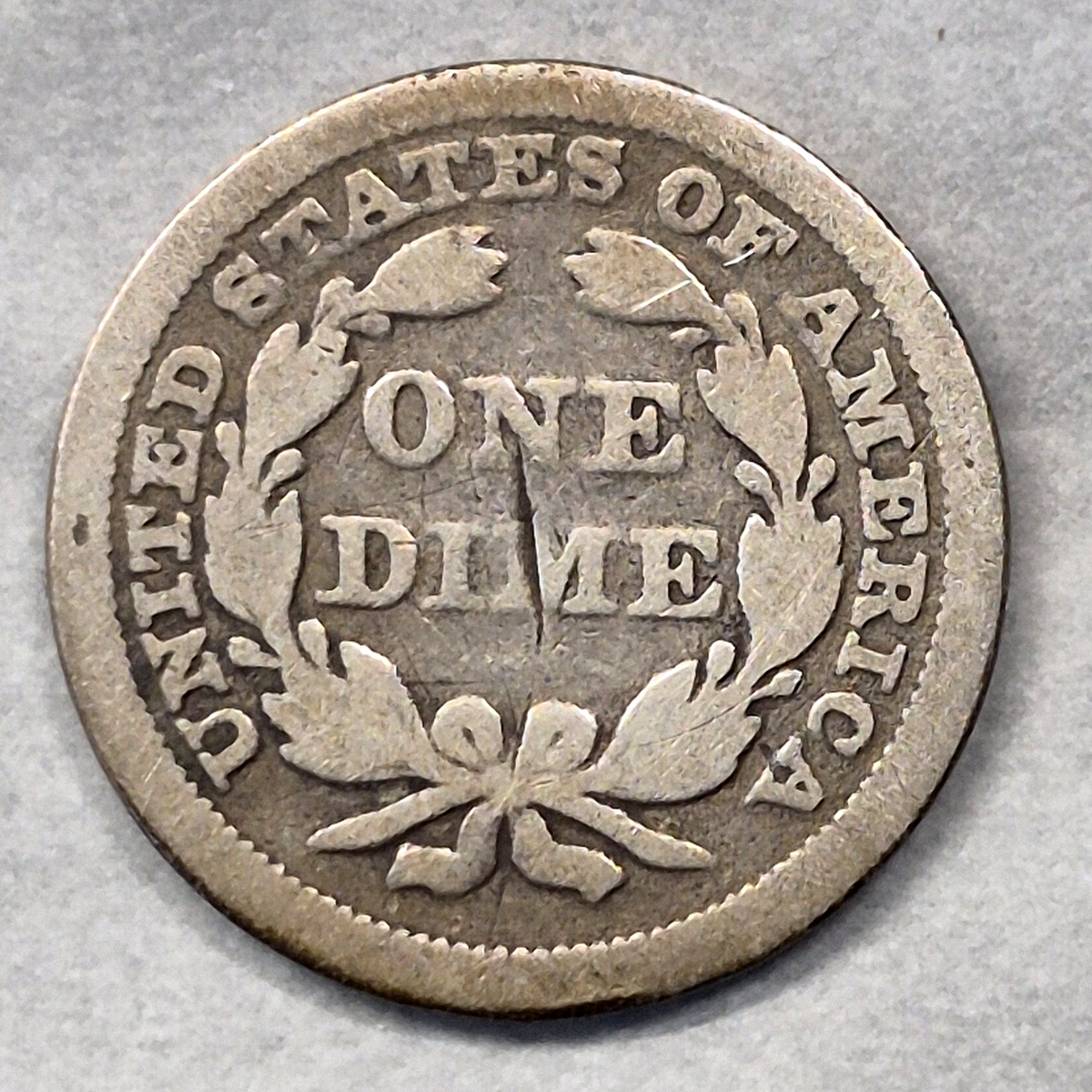 1851 Seated Liberty Dime 10C Philadelphia 90% Silver Pre-Civil War Good+