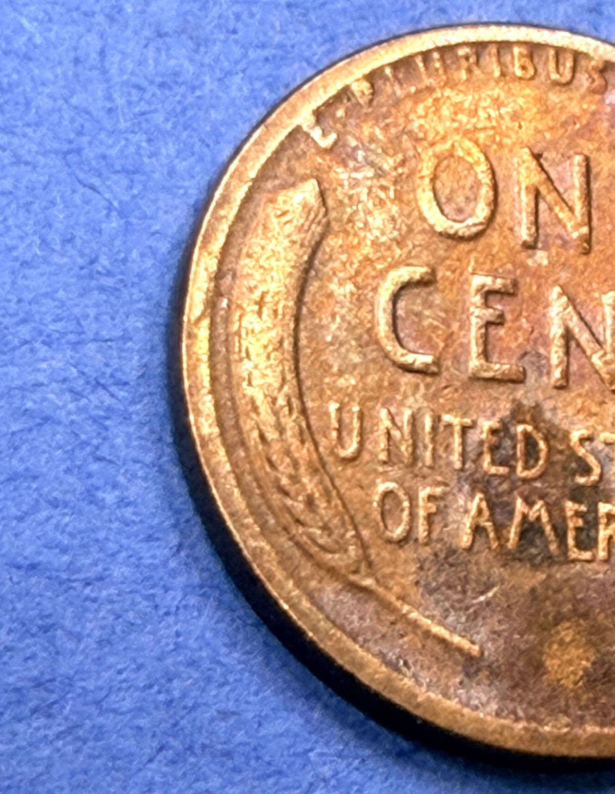 1919-D Lincoln Wheat Cent 1C VG Wild Rainbow Toning Gold Magenta Blue US Penny