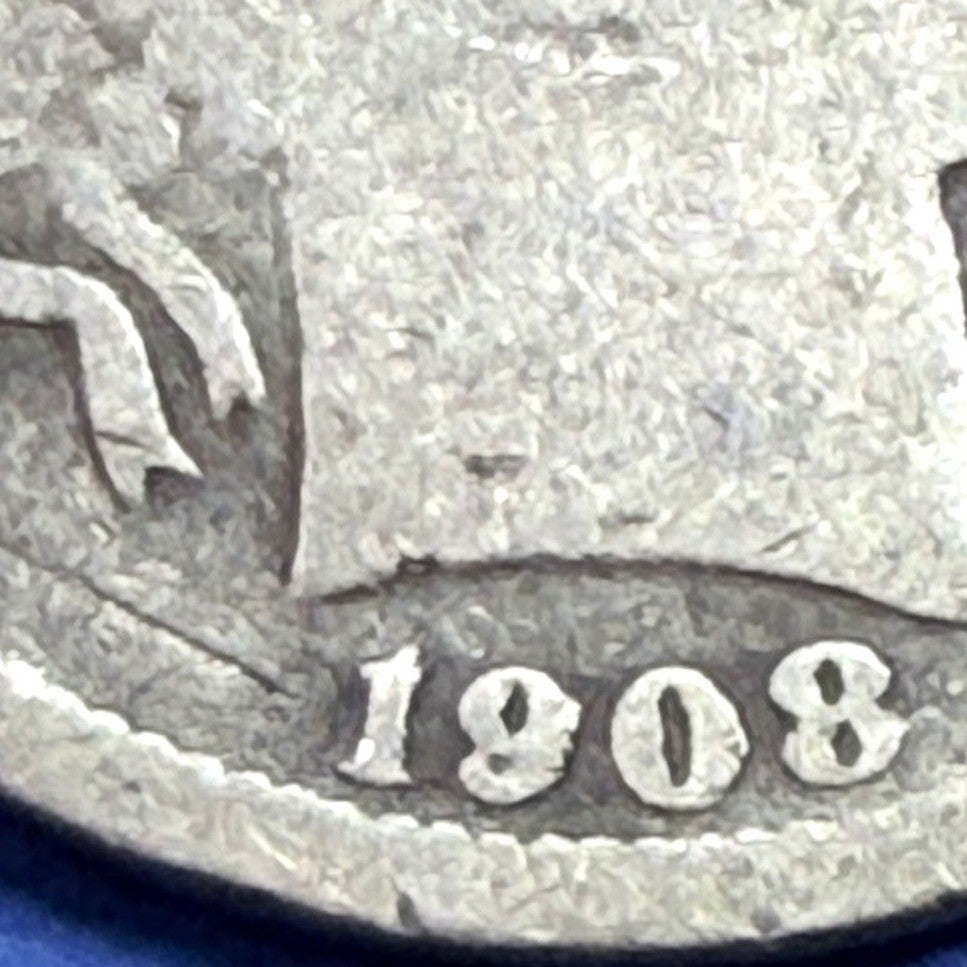 1908 Barber Dime 10C G Good 90% Silver Philadelphia Liberty Head Antique US Coin
