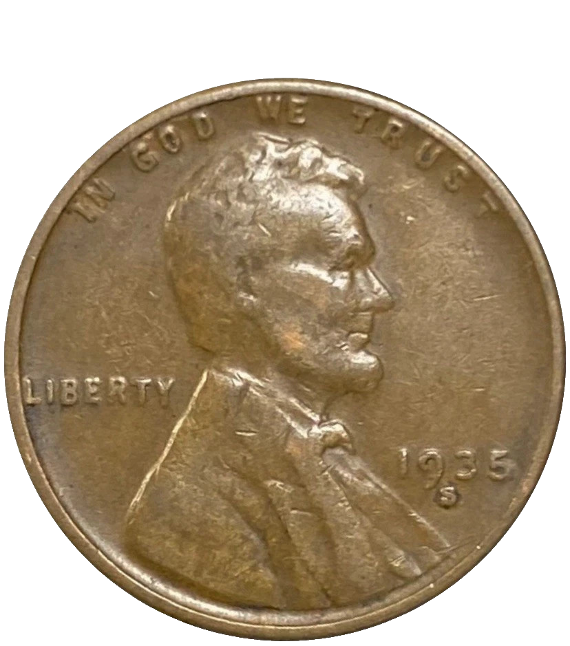 1935-S Lincoln Wheat Cent (G-F) Good to Fine Circulated 1c Copper Penny