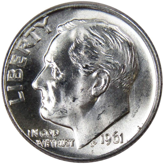 1961-D Roosevelt Dime Roosevelt Dime BU Uncirculated From Original Bank Roll