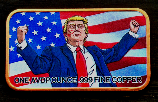 Lot of (12) 1 OZ Trump Colorized .999 Copper Bars, W/Tube, KO TRUMP WINS