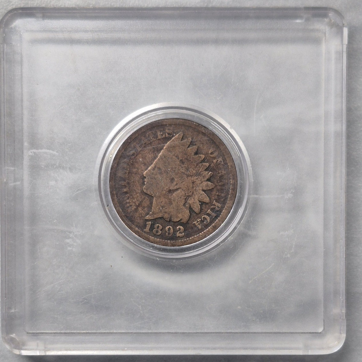 1892 Indian Head Cent Penny 1C VG Very Good Bronze Philadelphia Antique US Coin - view 3