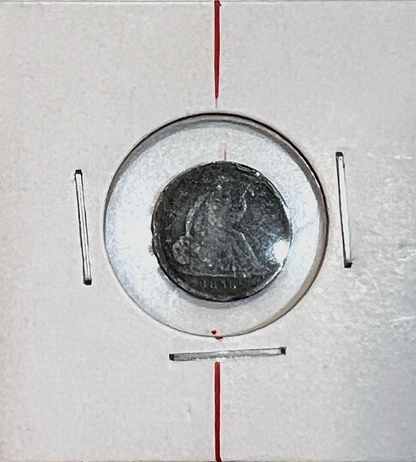 ✅ 1838 Seated Liberty Silver Half Dime ROTATED DIE 187 Year Old 90% Silver Coin