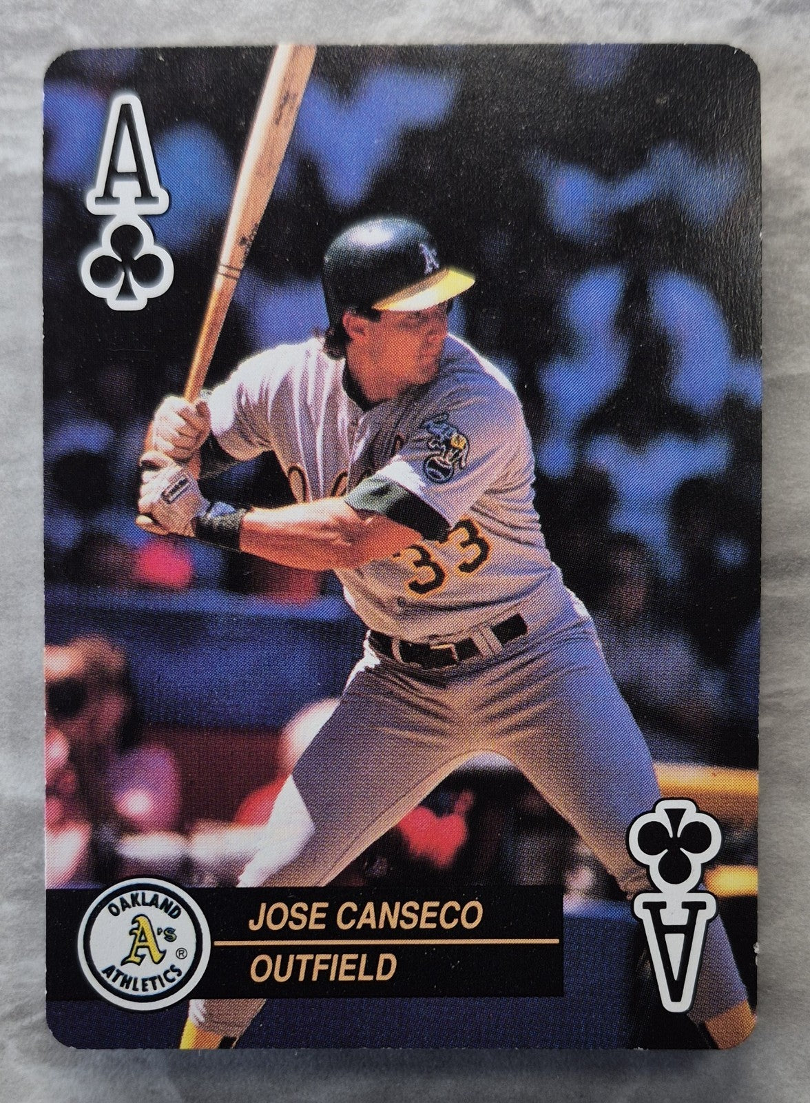 1992 Baseball Aces Jose Canseco Ace of Clubs Playing Card Oakland Athletics #33