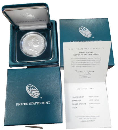 1 oz .999 SILVER U.S. Presidential Medal Ulysses Grant  Original Packaging +COA