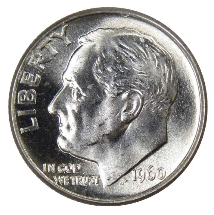 🔥1960 (P) Brilliant Uncirculated Roosevelt Dime 90% Silver BLAST WHITE  US Coin