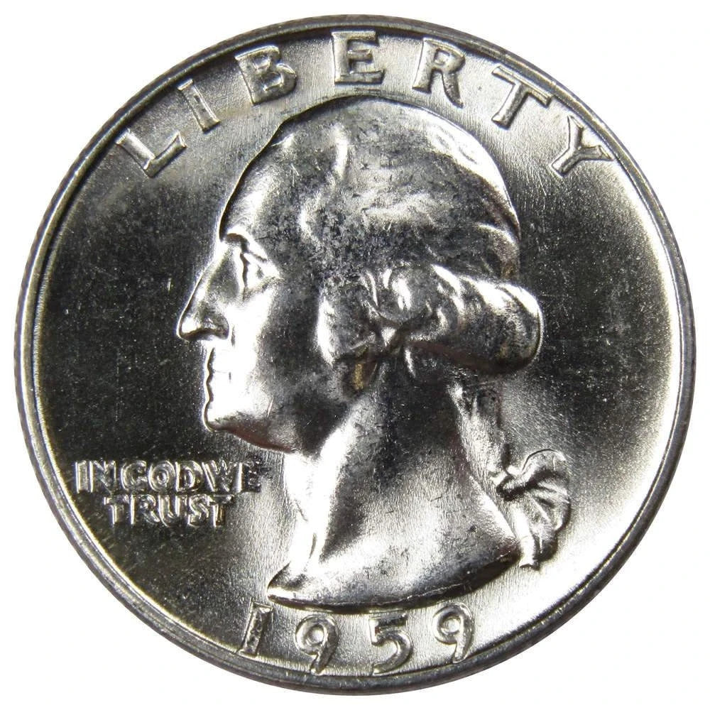 1959 D ⭐️ Washington Quarter BU UNCIRCULATED 90% SILVER ⭐️ Bright Shiny Coin