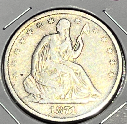 1871-S Liberty Seated Half Dollar VF Qualities 90% SILVER Coin Sharp Strike