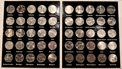 US STATE QUARTER SET P & D MINTS WITH ALBUMS, 1999 THRU 2008. 100 UNC QUARTERS