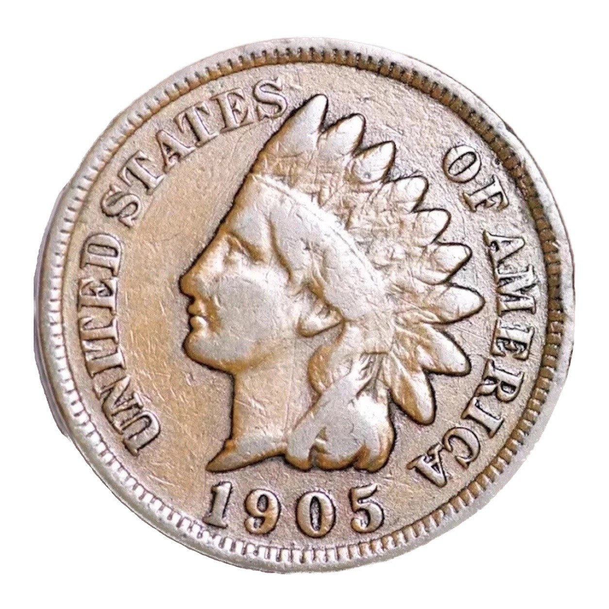 1905 Indian Head Cent Good-Fine (G-F) Average Circulated Condition Bronze Penny