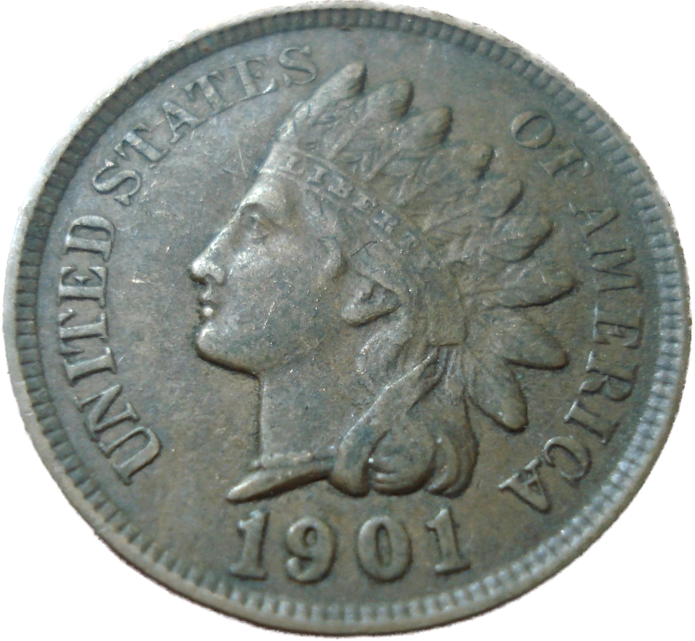1901 Indian Head Penny Fine - Very Fine Condition (F-VF) Very Sharp Strike Coins