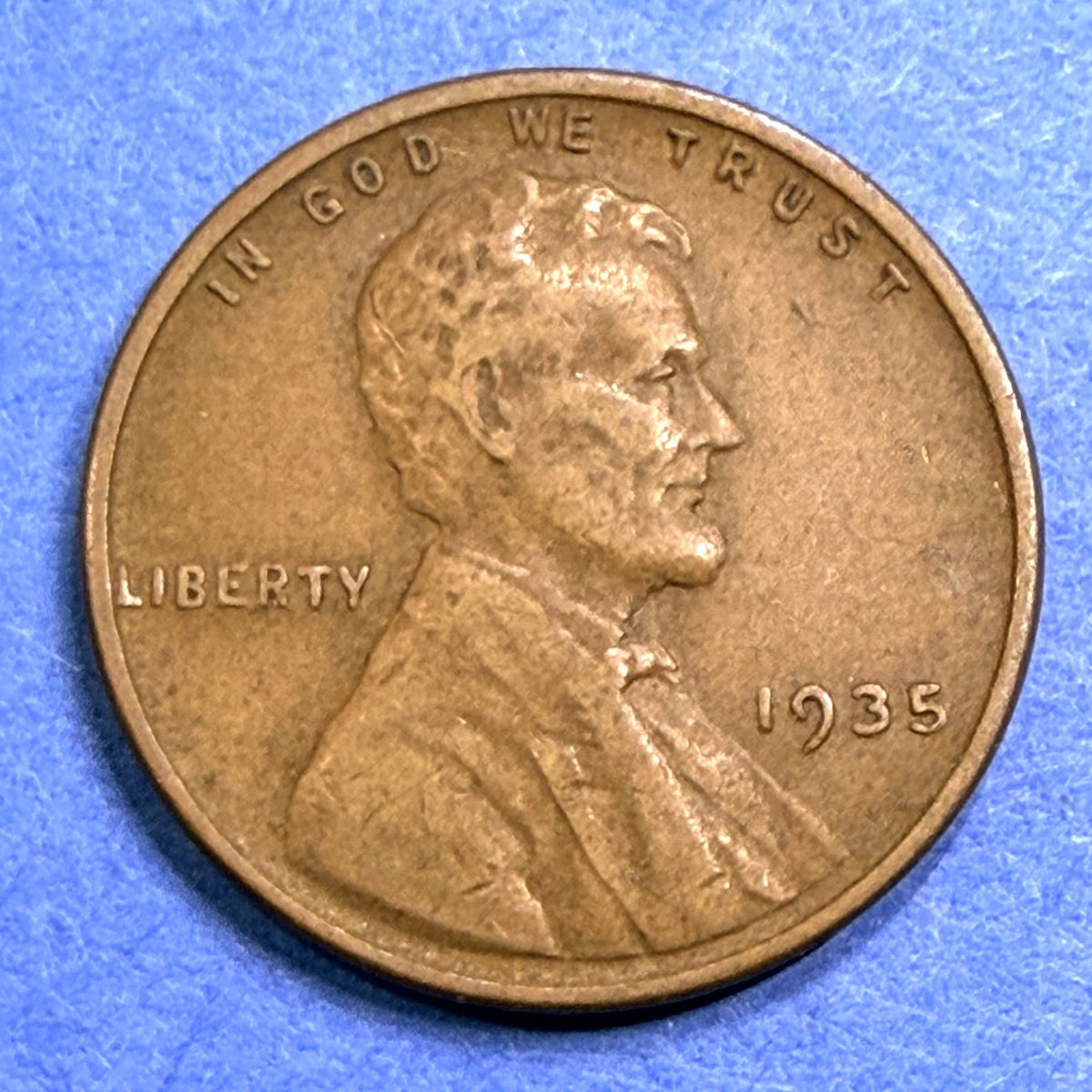 1935 Lincoln Wheat Cent 1C Penny VG Very Good Philadelphia Brown Copper US Coin