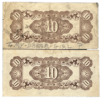 (4) 1942 Japanese Government Ten (10) Centavos WWII Philippines Occupation Money