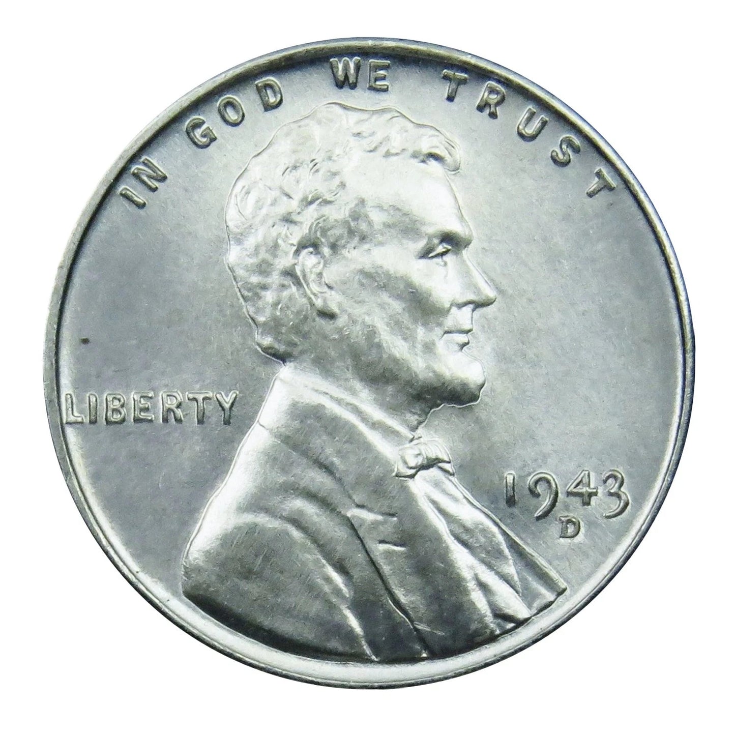 1943-D BU WWII Steel Lincoln Wheat Cent Brilliant Uncirculated From OBW Roll