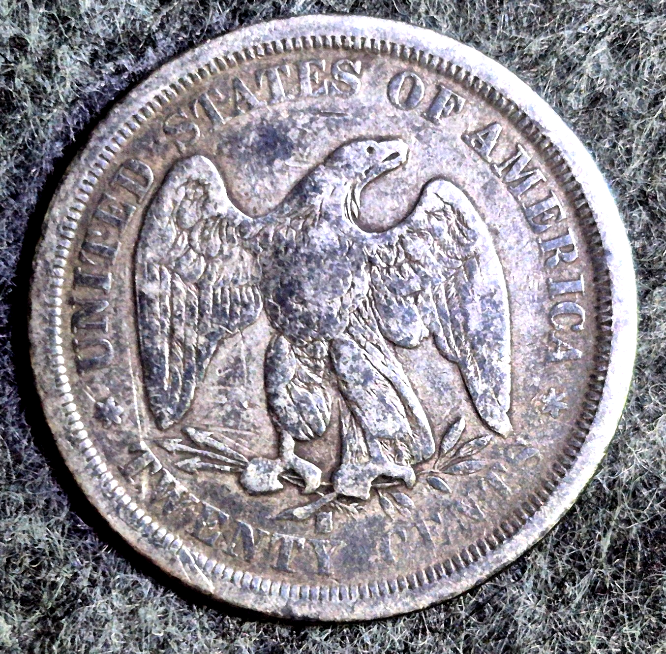 1875-S Twenty Cent Piece Seated Liberty 90% Silver F+ Features, S/S? U Judge 20C