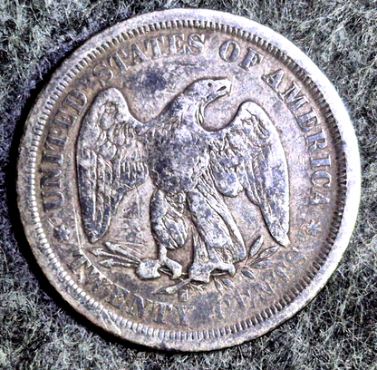 1875-S Twenty Cent Piece Seated Liberty 90% Silver F+ Features, S/S? U Judge 20C