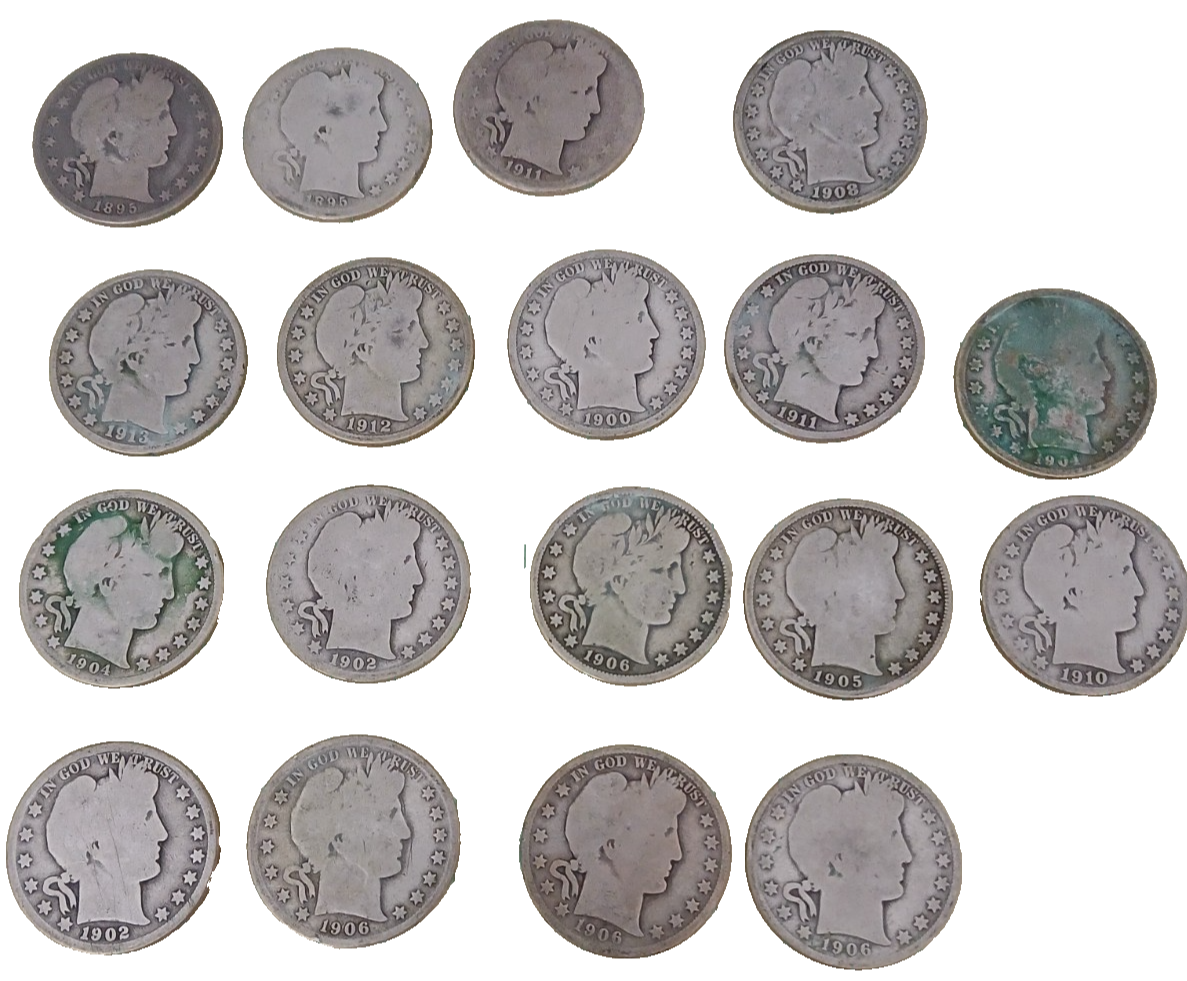💰TYPE SET of {4} 90% SILVER Halves Walking Lib, Barber, JFK & Franklin $2 Face