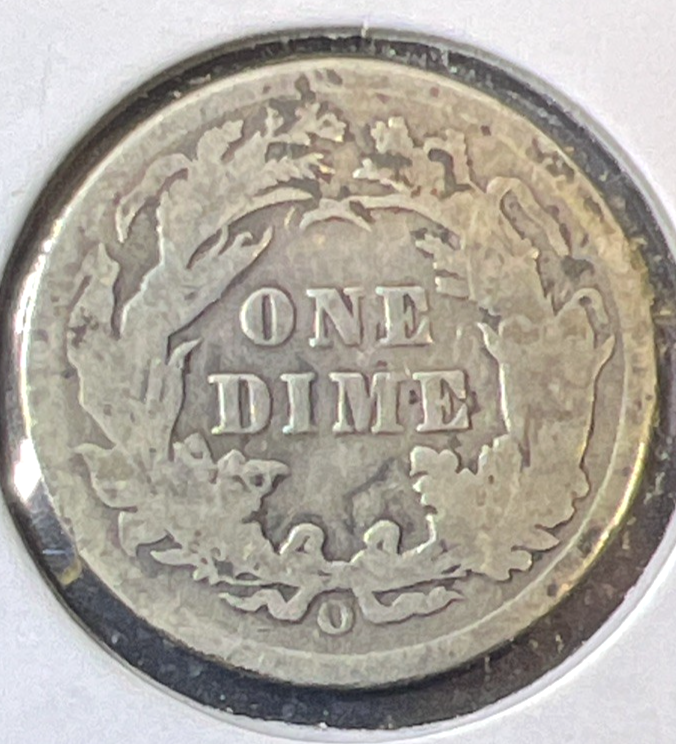 1891-O 10c Liberty Seated 90% Silver Dime Fine - Very Fine Features Actual Coin