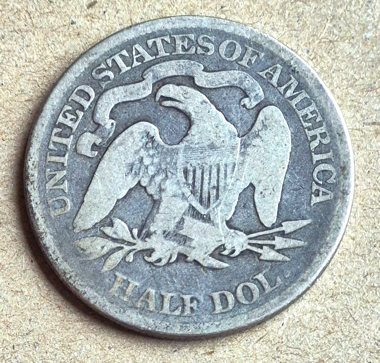 1876-P Liberty Seated Half Dollar VG Features Variety IV 90% Silver Coin 50C