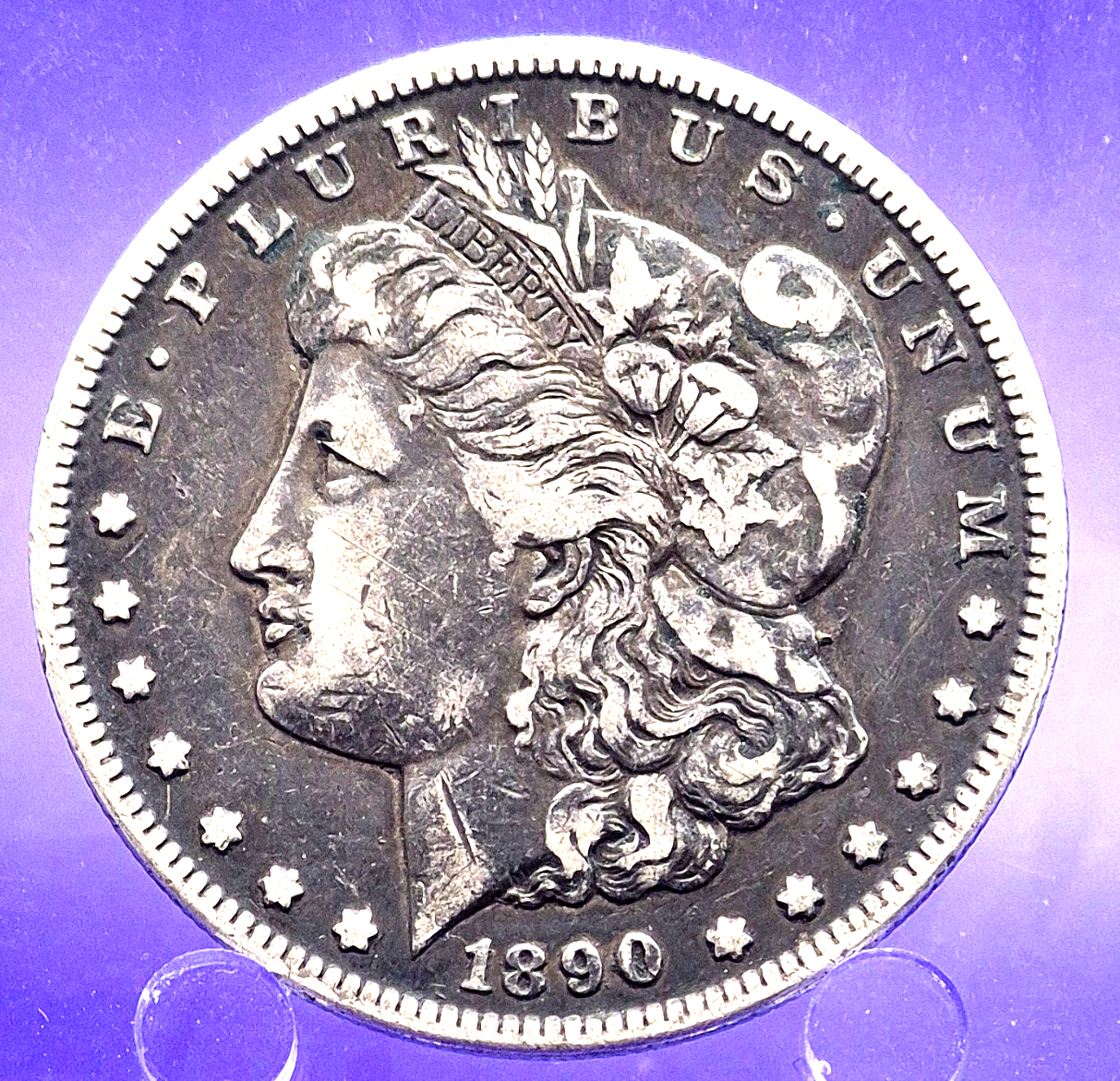 1890-CC Morgan Silver $1 Dollar  Carson City $1 Full Liberty MONSTER  TONED COIN