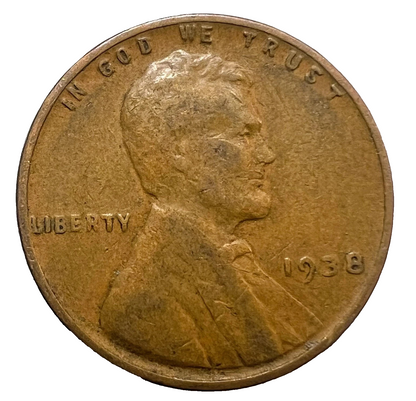 1938  Lincoln Wheat Cent (G-F) Good to Fine Circulated 1c Copper Coins