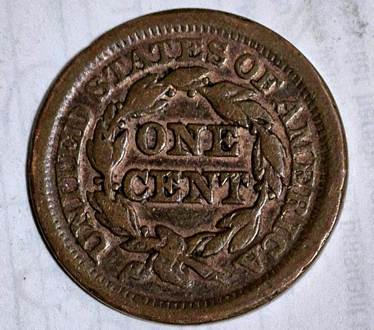 1851 Coronet Large Cent Braided Hair Strong Very Good Features N30 R2 1C