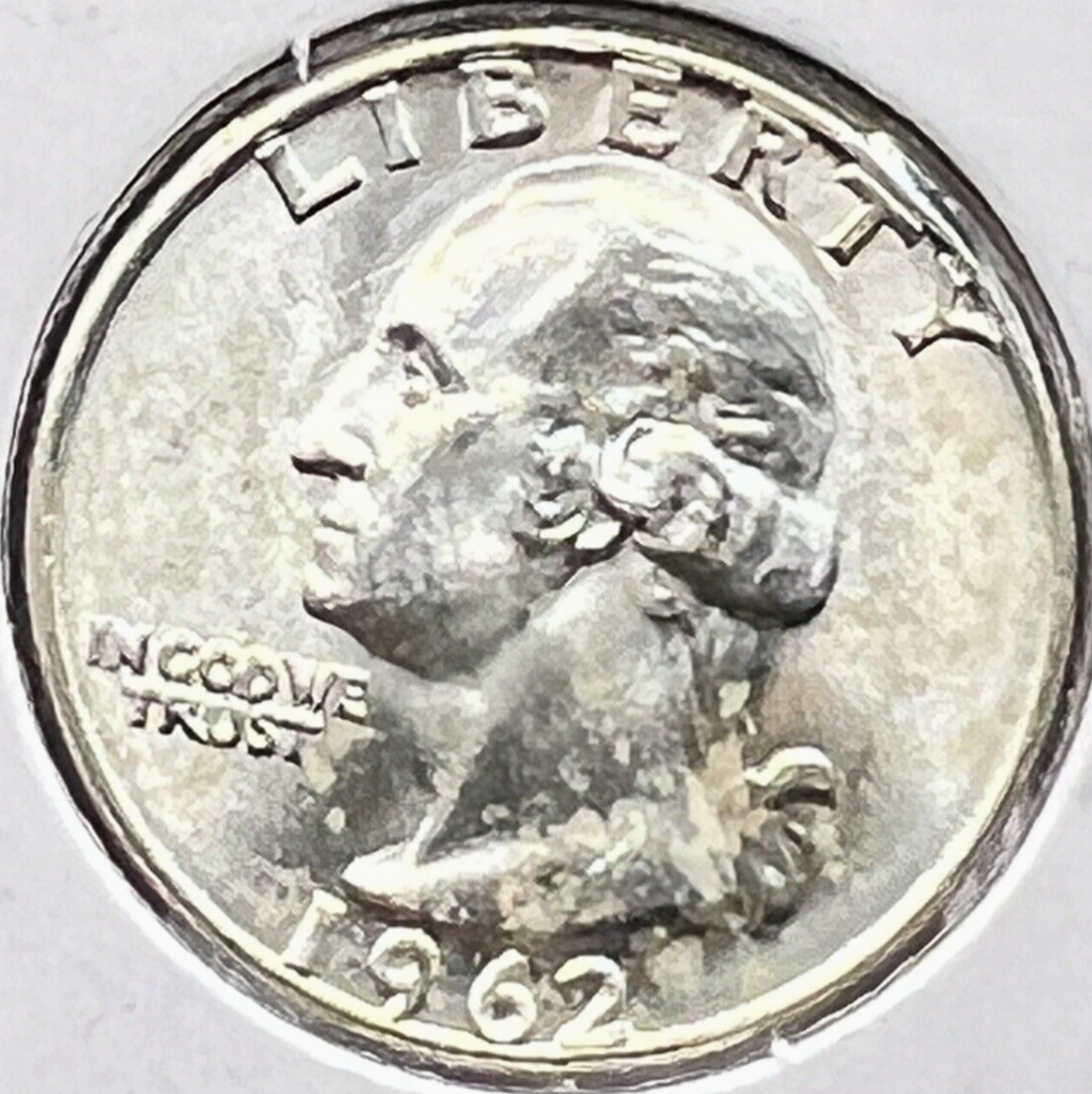 1962-D Washington Quarter 90% Silver 25c Super Shiny White  Coin