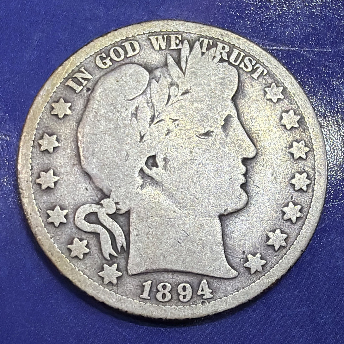 1894 Barber Half Dollar 50C F Fine 90% Silver US Coin Philadelphia